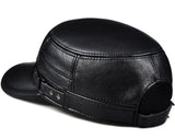 Winter Genuine Leather Cap Men's Flat Caps Warm Army Military Hat Elegant Baseball British Vintage Cowhide Leather Hat MartLion   