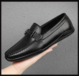 Men's genuine leather loafers luxury summer footwear hollow out breathable casual shoes real cow skin moccasin Mart Lion   