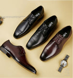 Men's British Classic Dress Shoes Lace-up Genuine Cow Leather Office Wedding Party Derby Flats Mart Lion   