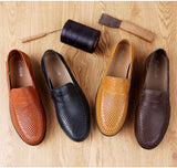 Spring Summer Men's Breathable Casual Shoes Genuine Leather Loafers Non-slip Boat Moccasins Mart Lion   