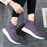 Women Platform Sneakers Casual Shoes Slip On Sock Trainers Plush Lightweight MartLion   