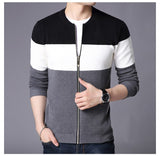 Autumn Men's Casual Cardigan Sweater Jumper Winter Striped Pockets Knit Outwear Coat Sweater Mart Lion   