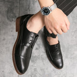 Fotwear Leather Men's Dress Shoes Office Formal Lace Up Wedding Designer Oxfords Sapatos Homens Mart Lion   