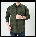 Men's Plaid Shirt Oversized Male England Pure Cotton Casual Shirts Men Clothing Leisure Shirt MartLion   