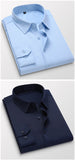 Slim Solid Color Long-sleeved Shirt Casual White Shirt Men's Classic MartLion   