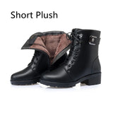Female Ladies Women Leather Ankle Boots Platform Winter Plush Fur Warm Shoes MartLion short plush 43