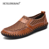 Summer Men's Casual shoes Breathable Mesh cloth Loafers Soft Flats Sandals Handmade Driving Mart Lion   