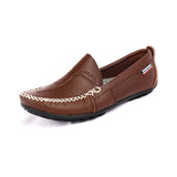 Men's Genuine Leather Loafers Soft Casual Cowhide Driving Shoes Slip On Moccasins Loafers boat Cowhide Mart Lion Light Brown 5 China