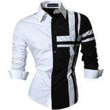 Spring Autumn Features Shirts Men's Casual Shirt Long Sleeve Casual Shirts MartLion K014-Black US S CHINA
