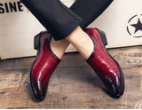  Men's Formal Shoes Leather Oxford Dress Wedding Red Leather MartLion - Mart Lion