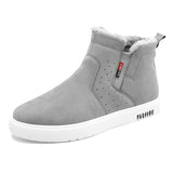 Winter Shoes Men's Boots Lace-up Sneakers Fur Warm Fleeces Snow High Flat Casual Cotton Solid Wear Resistant Anti-skid Mart Lion grey 39 