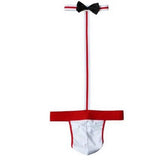 Men's Underwear String Homme Lingerie Bodysuit Bow Tie Performance Clothes MartLion RED one size 