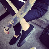 Slip-on Shoes Cool Young Men's Street Pure Black Footwear Breathable Flat Casual MartLion   