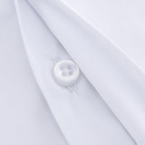 Men's Classic French Cuffs Solid Dress Shirt Covered Placket Formal Standard-fit Long Sleeve Office Work White Mart Lion   