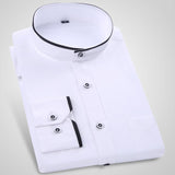 Men's Basic Standard-fit Long Sleeve Dress Shirt Solid/striped Formal White Work Office Classic Mart Lion 17150 43 