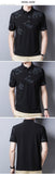 Summer Men's T Shirt Casual Print Short Sleeve Tshirt for Silm Fit Turn-down Collar Mart Lion   