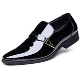 Men's Dress PU Leather Shoes Slip On Moccasin Glitter Formal Shoes Pointed Toe