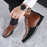 Men's Casual Shoes Retro Style Ankle Boots Formal Dress  Leather Wedding Loafers Designer Office Mart Lion   