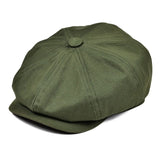 Newsboy Cap Men's Twill Cotton 8 Panel Hat Casual Baker Boy Caps Gatsby Hat Retro Hats Boina Beret MartLion Green 59cm 