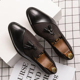 Sky Blue Dress Shoes Men's Driving Tassel Loafers Slip On Smoking Wedding Party Leather Mart Lion 8-Black 6.5 