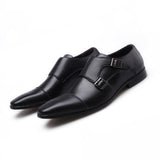 Shoes Loafers Men's Double-Monk-Strap Elegant Slip-On Pria Sepatu