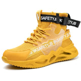 Men's Safety Shoes Metal Toe Indestructible Ryder Work Boots with Steel Toe Waterproof Breathable Sneakers MartLion yellow 42 CHINA