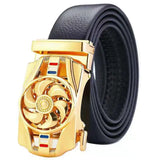 Time Is Running Windmill Men's Belt Transfer Belt Trend Young And Middle-Aged Jeans Belt MartLion Black B 105cm (Waist 90cm) Russian Federation