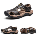 Summer Genuine Leather Outdoor Men's Shoes Sandals Casual Beach Sneakers Mart Lion   