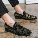 Men's Casual Shoes Suede Leather Moccasins Loafers Flats Rhinestones Mart Lion   
