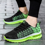 Trendy Black Green Air Sneakers Men's Shoes Non Slip Air Cushion Trainers Couple Flying Weaven Casual Mart Lion   