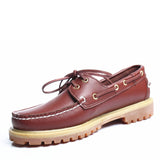 Genuine Leather Casual Shoes Docksides Boat Shoes Platform Unisex Lace up Driving Men's Loafers Mart Lion   