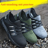 Breathable Men's Safety Shoes Steel Toe  Non-Slip Work Boots Indestructible Puncture-Proof Work Sneakers Mart Lion   
