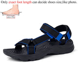 Summer Casual Breathable Black Men's Sandals Open Shoes Women Vietnam Hombre Gladiator Adjustable MartLion BlackBlue 46 