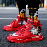 Men's Shoes Sneakers Platform Breathable Lightweight Red Basket Homme Mandarin Duck Luxury Brand Summer MartLion Red 38 