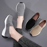 Autumn Women Shoes Cow Suede Slip on Sneakers Femme Loafers Ladies Black Nursing Work MartLion   