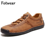 Fotwear Men's Leather Shoes Outdoor Lace Up Walking Classic Leisure Sneakers Brown Designer Zapatos Mart Lion   