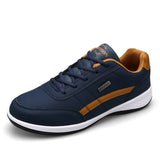 PU Leather Casual Shoes Men's Ultralight Sneakers Autumn Winter Footwear Support Mart Lion Dark blue orange 38 