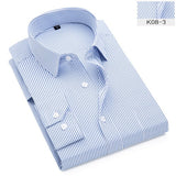 men's striped long sleeved non-iron slim fit dress shirts Solid Twill Social Clothing Mart Lion K08-3 XXL China