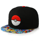 Pikachu baseball cap peaked cap cartoon anime character flat brim hip hop hat couple outdoor sports cap birthday gifts MartLion   