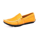 Men's Genuine Leather Loafers Soft Casual Cowhide Driving Shoes Slip On Moccasins Loafers boat Cowhide Mart Lion Yellow 5 China