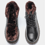 Genuine leather Men's Winter Shoes Warm Handmade Snow boots Full Grain Leather Winter MartLion   