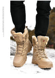 Warm Plush Snow Boots Lace Up Casual High Top Men's Boots Waterproof Winter Boots Anti-Slip Ankle Army Work MartLion   