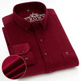 100% Cotton Corduroy Shirt Men's Casual Long Sleeve Regular Fit Dress Pocket Mart Lion DXR-12 38 165CM 50KG 