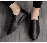 Summer Men's Leather Shoes Slip-On Casual Moccasins Loafers Soft Massage Leather Flats Footwear Driving Walking Mart Lion   