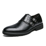 Wedding Formal Shoes Men's Leather Oxfords Slip On Party Dress Zapatos Hombre Mart Lion Black 6.5 