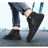Men's Designer Leather Shoes Handmade Luxury Leisure Casual Moccasin Ankle Boots Non-slip MartLion   