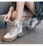 Spring Autumn Shoes Genuine Leather Boots for Women Thick Sole Ladies MartLion   