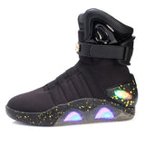 Adults USB Charging Led Luminous Shoes Men's Light Up Casual back to the Future Glowing Sneakers MartLion Black USB 6.5 