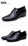 Men's Dress Shoes PU Leather Pointed Toe Lace-Up Oxford Flat Black Formal Footwear Office Spring/Autumn