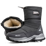 Winter High Boots Men's Outdoor Travel Snow Boots Zipper Non-slip Cotton Velvet Keep Warm Casual MartLion   